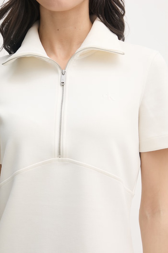 Calvin Klein Jeans sukienka z wiskozą LV044F207G beżowy