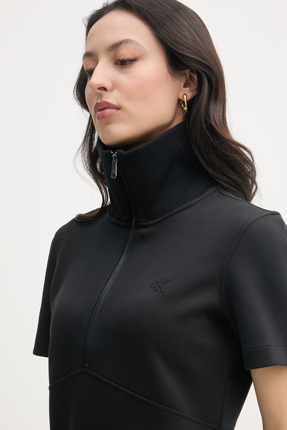 Calvin Klein Jeans sukienka z wiskozą LV044F207G czarny