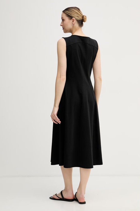 Ρούχα Calvin Klein Jeans Φόρεμα flared βαμβακερό LV047F203G μαύρο