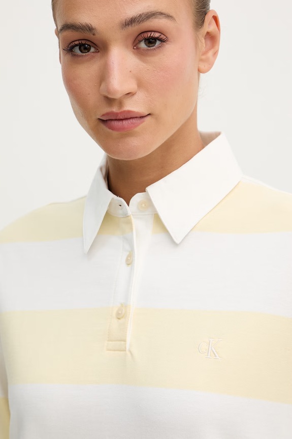 Calvin Klein Jeans sukienka bawełniana żółty LV047F214G