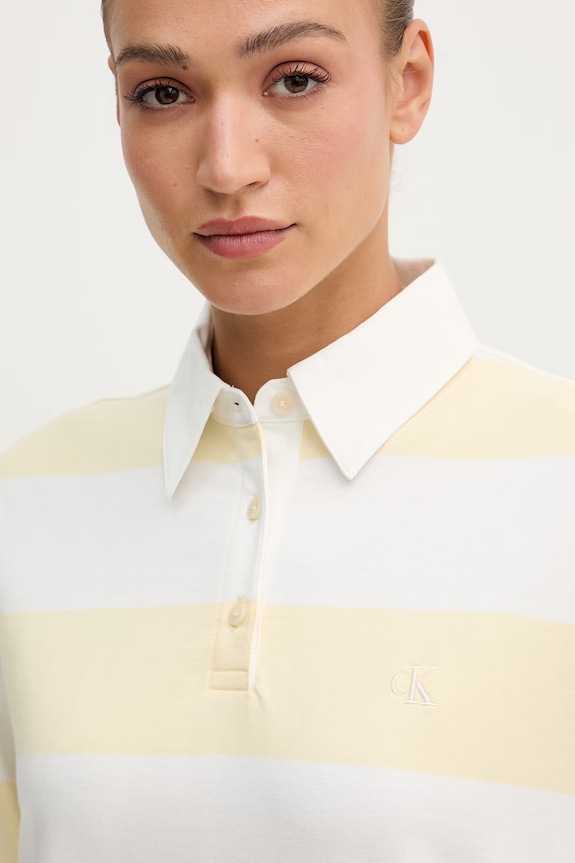 Calvin Klein Jeans sukienka bawełniana żółty LV047F214G