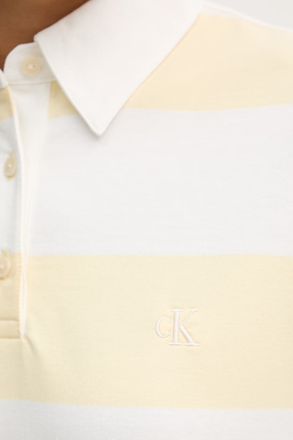 Calvin Klein Jeans sukienka bawełniana LV047F214G żółty