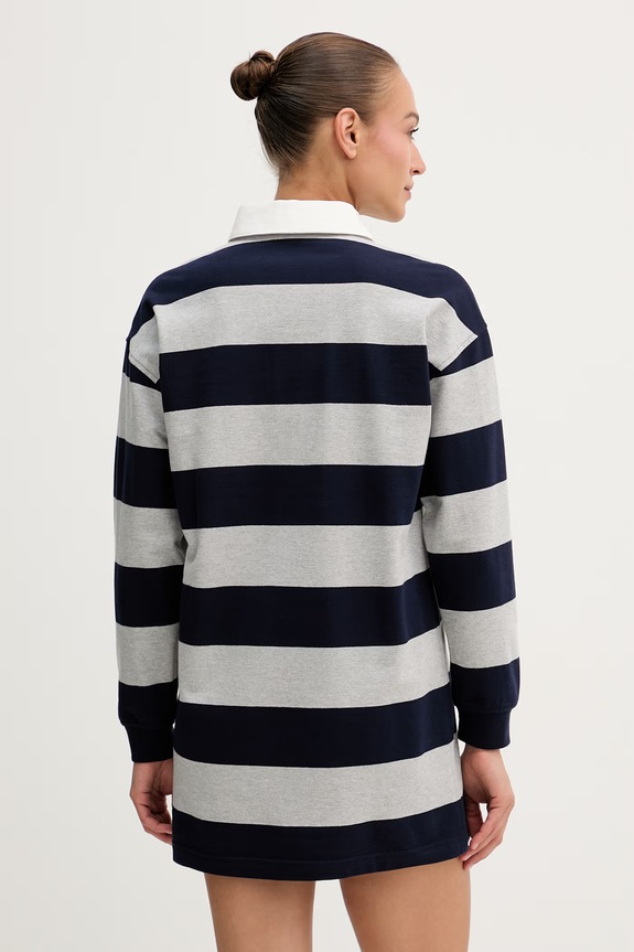 Calvin Klein Jeans φόρεμα βαμβακερό LV047F214G σκούρο μπλε SS26