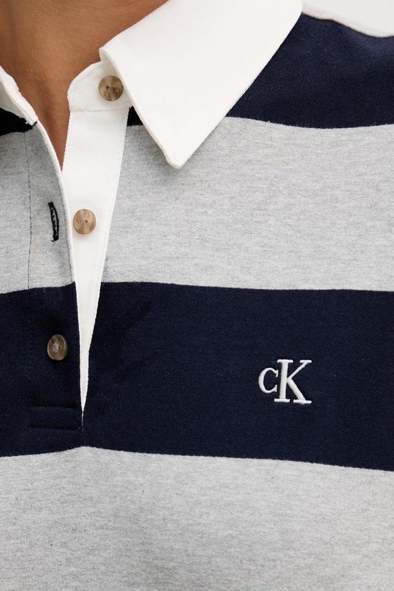 Calvin Klein Jeans φόρεμα βαμβακερό LV047F214G σκούρο μπλε
