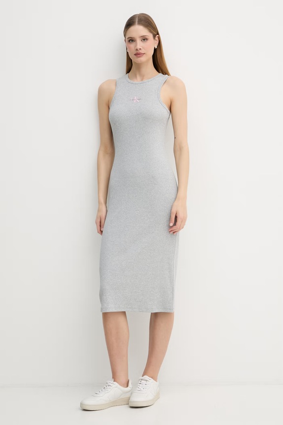 Calvin Klein Jeans sukienka LV047F242G szary SS26