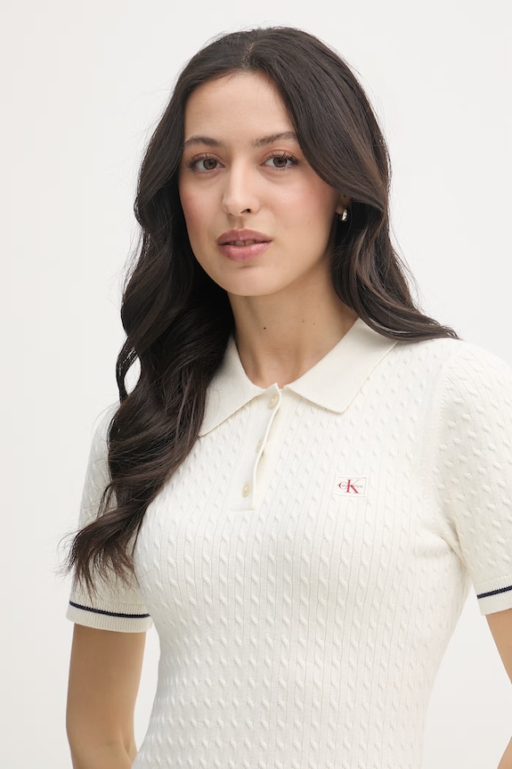 Calvin Klein Jeans Pulóveres pamuttal bézs LV047F323G