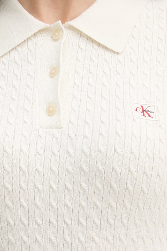 Calvin Klein Jeans vestito maglione con cotone LV047F323G beige