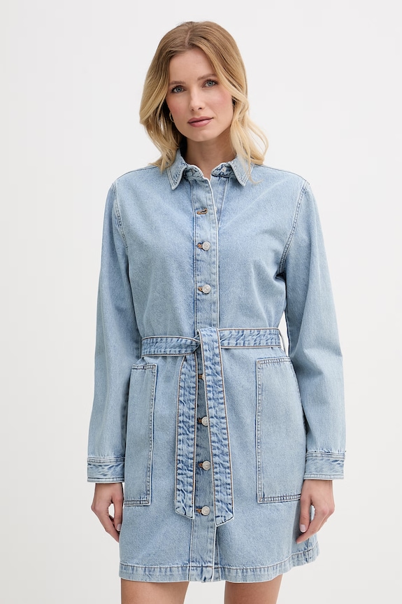Calvin Klein Jeans φόρεμα ντένιμ μπλε LV047F671G