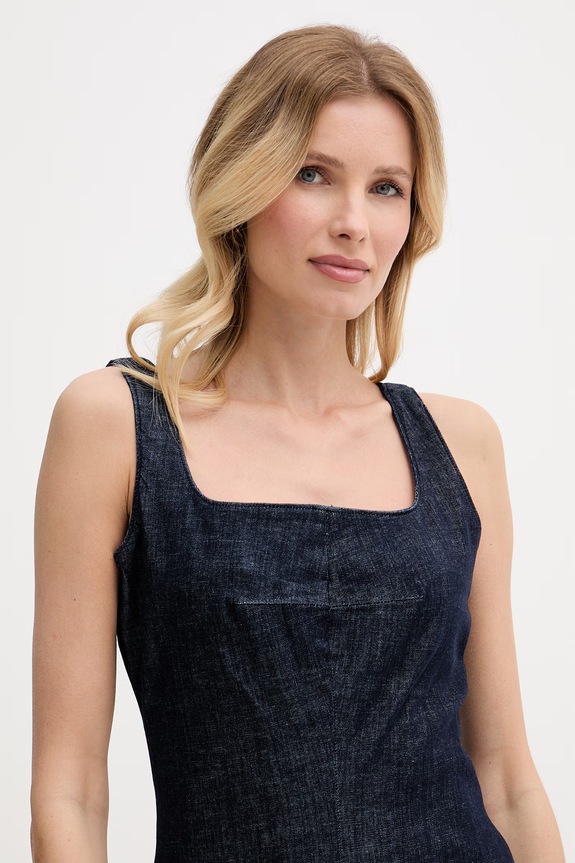 Calvin Klein Jeans φόρεμα ντένιμ σκούρο μπλε LV047F793G