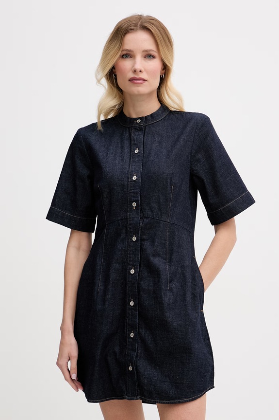 Calvin Klein Jeans φόρεμα ντένιμ σκούρο μπλε LV047F797G
