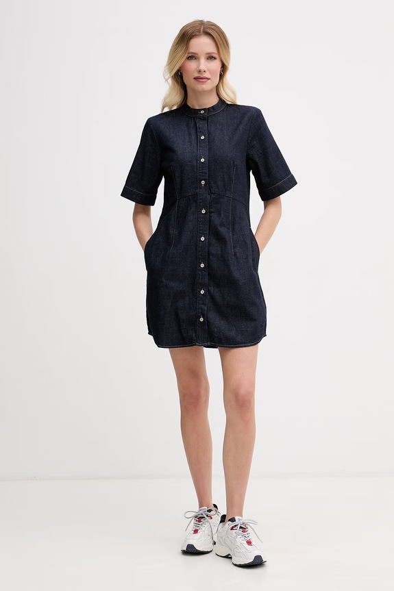 Calvin Klein Jeans φόρεμα ντένιμ LV047F797G σκούρο μπλε SS26