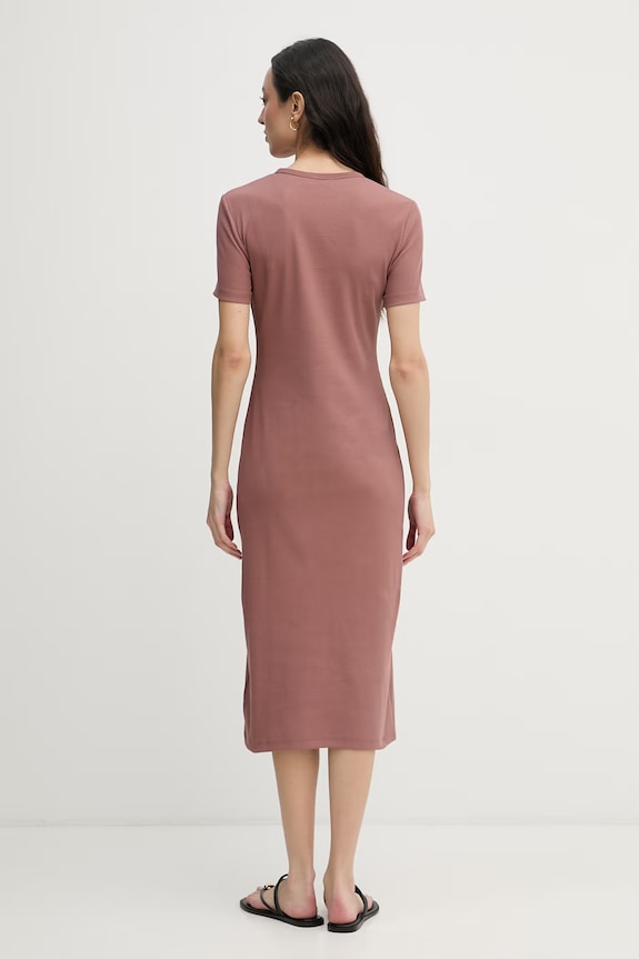 Îmbrăcăminte Calvin Klein Jeans rochie din bumbac cu elastan LV044F241G maro