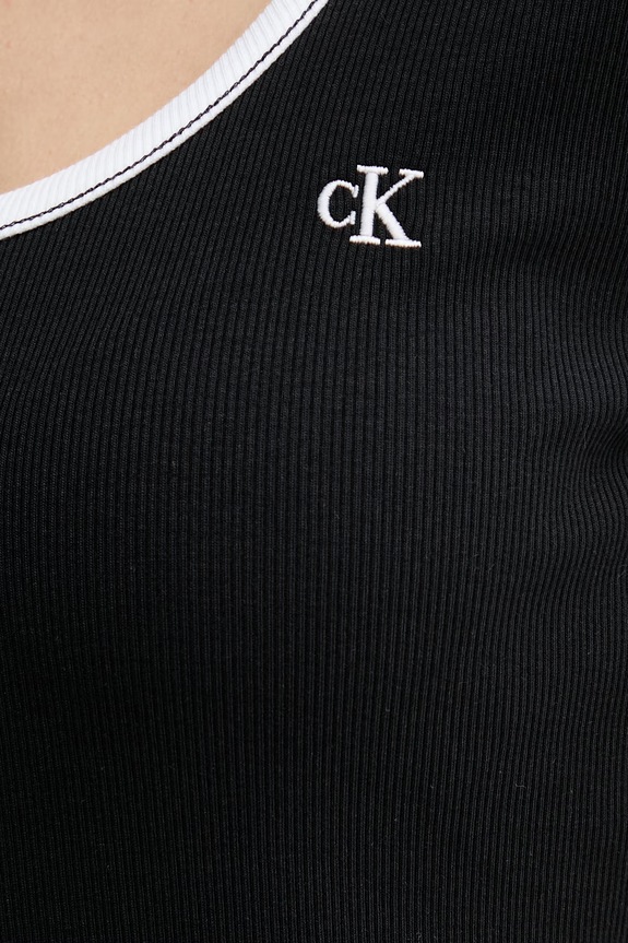 Calvin Klein Jeans rochie din bumbac cu elastan LV047F224G negru