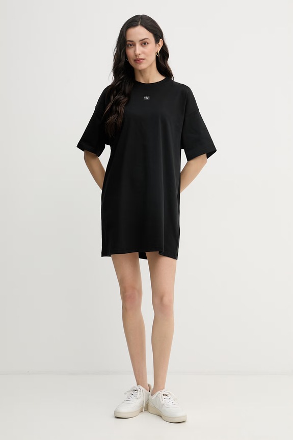Calvin Klein Jeans šaty bavlnené LV047F228G čierna SS26