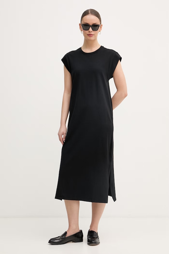 Calvin Klein Jeans šaty bavlnené LV047F245G čierna SS26
