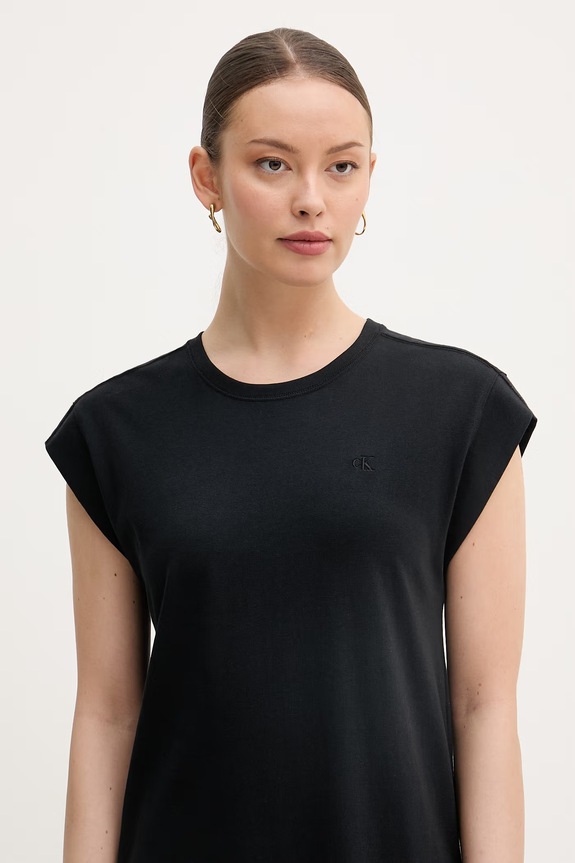 Calvin Klein Jeans šaty bavlnené čierna LV047F245G