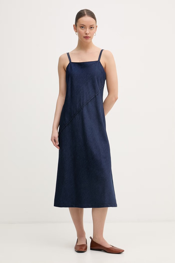 Calvin Klein Jeans šaty rifľové tmavomodrá LV047F747G