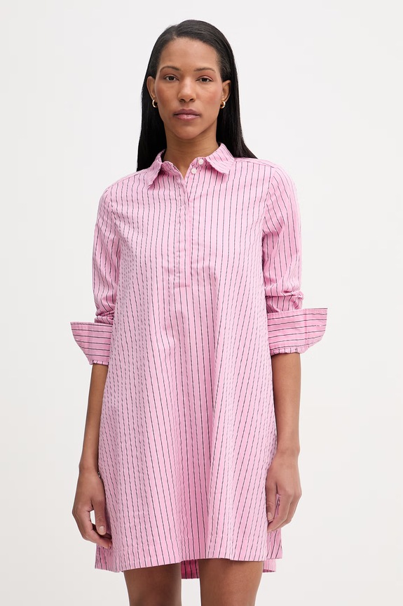 Marc O'Polo rochie tip cămașă cu lyocell roz 5000008249