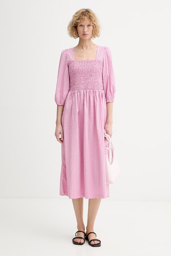 Marc O'Polo rochie de vară cu bumbac 5000008260 roz SS26