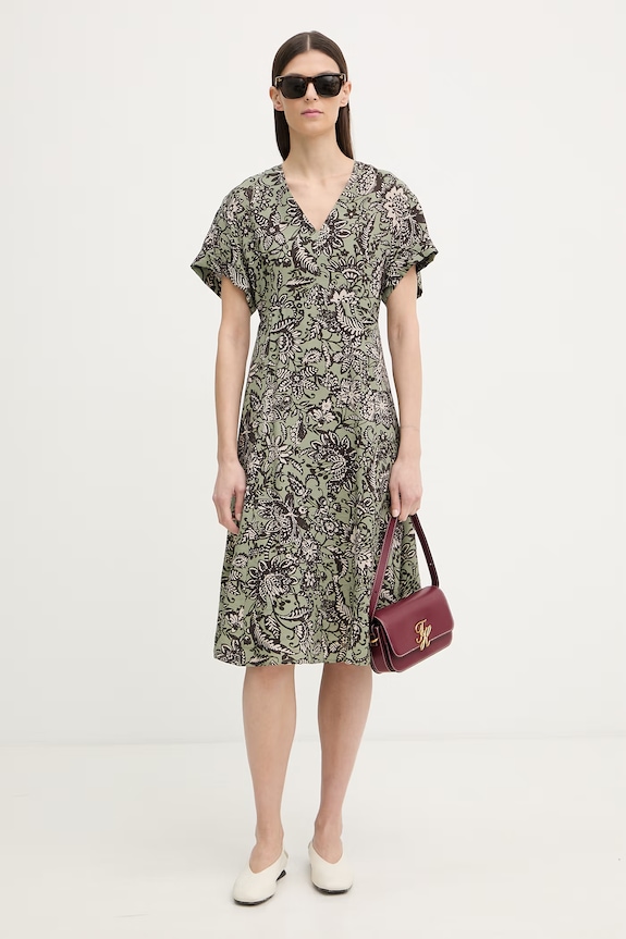 Marc O'Polo Rochie de vară cu vâscoză 5000013209 verde SS26