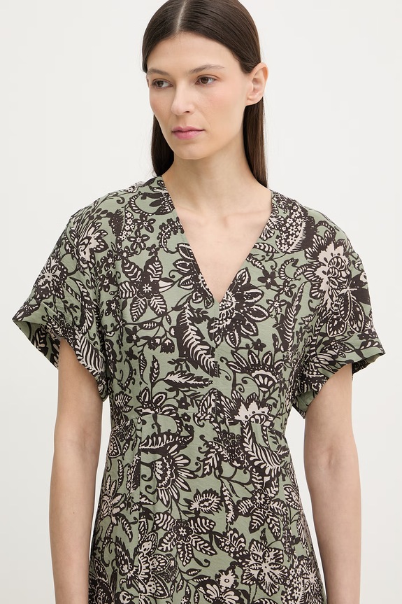 Marc O'Polo Rochie de vară cu vâscoză verde 5000013209