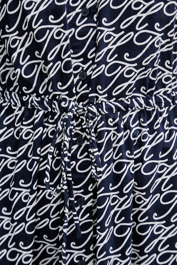 Tommy Hilfiger košeľové šaty s hodvábom SUMMER WW0WW49551 tmavomodrá