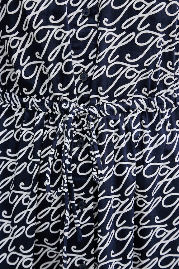 Tommy Hilfiger košeľové šaty s hodvábom SUMMER WW0WW49551 tmavomodrá