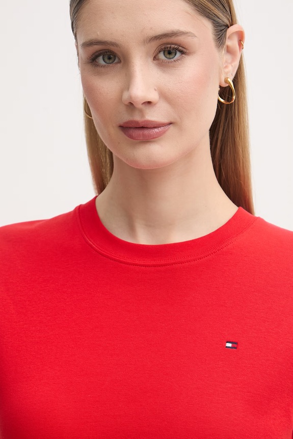 Tommy Hilfiger sukienka bawełniana czerwony WW0WW51148