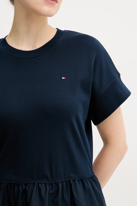 Tommy Hilfiger šaty bavlnené WW0WW51148 tmavomodrá