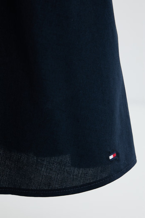 Tommy Hilfiger rochie evazată din bumbac WW0WW49628 bleumarin