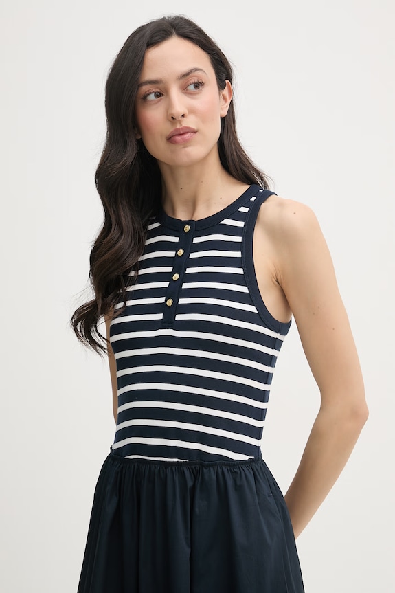 Tommy Hilfiger obleka A-kroja bombažna mornarsko modra WW0WW49628