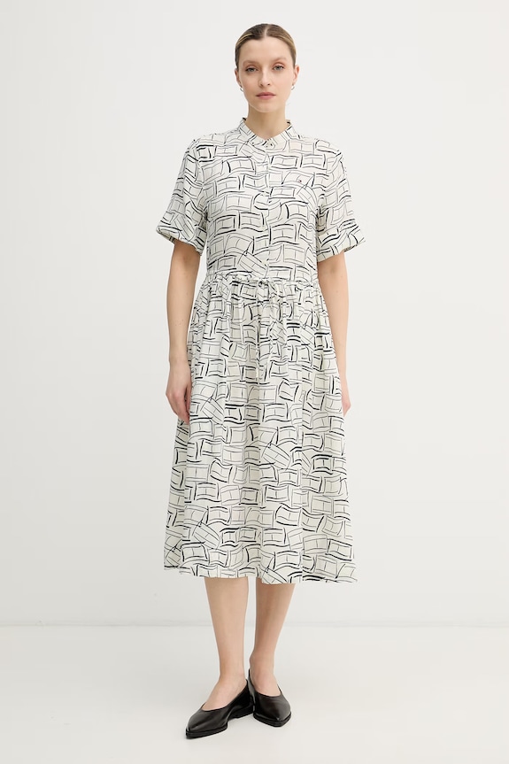 Tommy Hilfiger καλοκαιρινό λινό μπεζ WW0WW49633