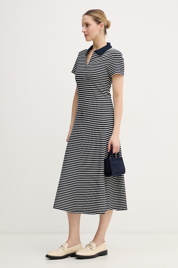 Tommy Hilfiger φόρεμα με lyocell WW0WW48745 σκούρο μπλε SS26