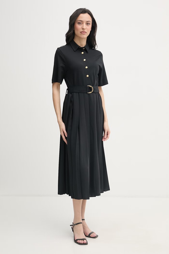 Tommy Hilfiger φόρεμα flared WW0WW48756 μαύρο SS26
