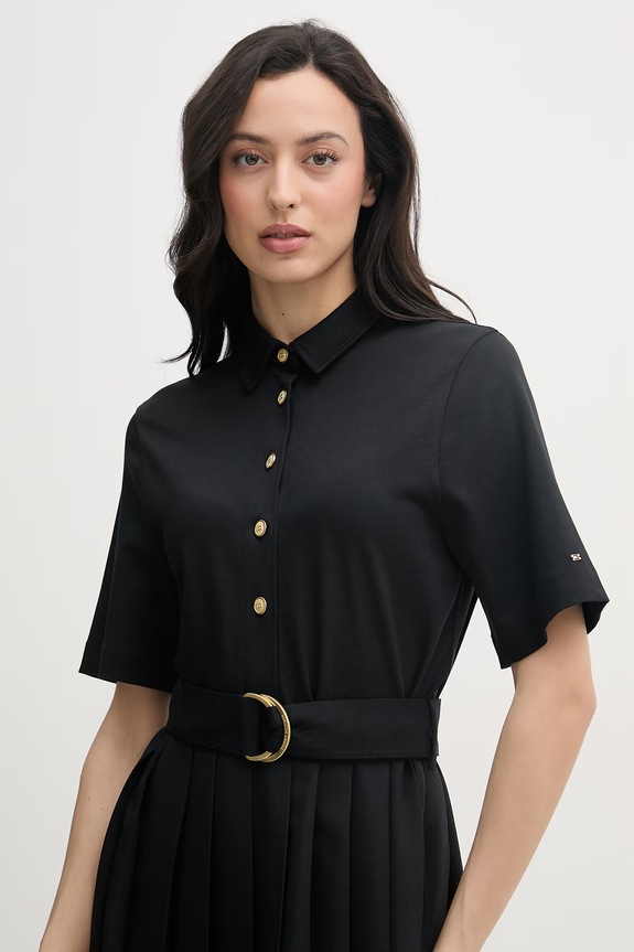 Tommy Hilfiger φόρεμα flared μαύρο WW0WW48756