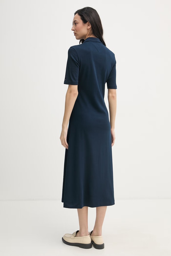 Odzież Tommy Hilfiger sukienka bawełniana WW0WW48776 granatowy