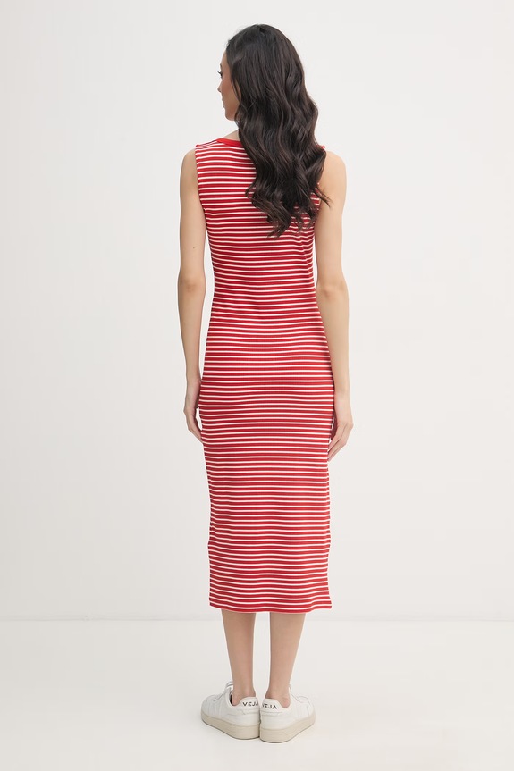 Odzież Tommy Hilfiger sukienka z wiskozy WW0WW49311 czerwony