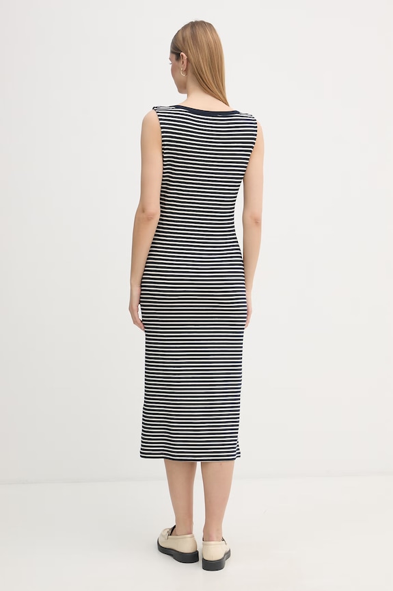 Oblačila Tommy Hilfiger obleka viskozna WW0WW49311 mornarsko modra