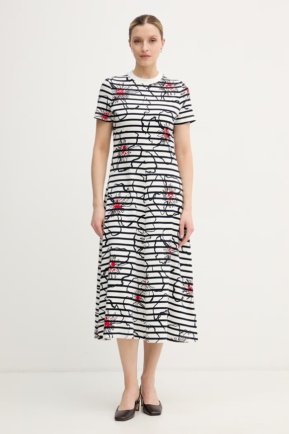 Tommy Hilfiger šaty bavlnené tmavomodrá WW0WW50825