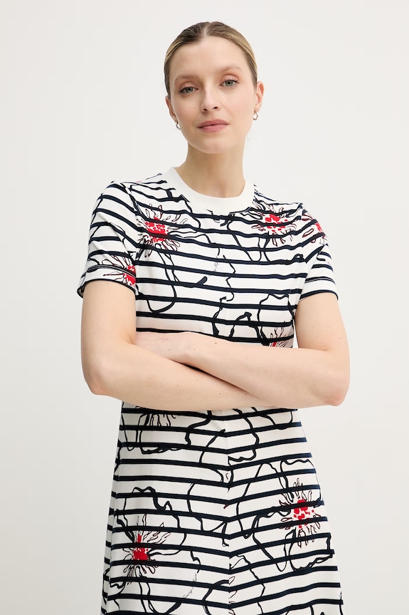 Tommy Hilfiger šaty bavlnené tmavomodrá WW0WW50825