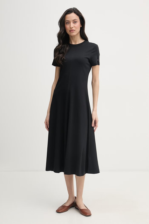 Tommy Hilfiger sukienka bawełniana czarny WW0WW50825