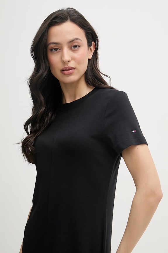 Tommy Hilfiger sukienka bawełniana czarny WW0WW50825