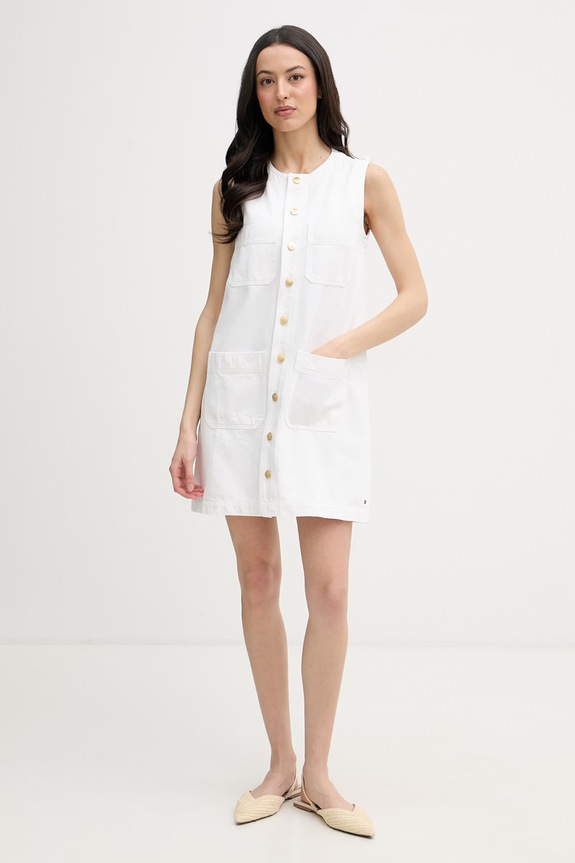 Tommy Hilfiger letné šaty bavlnené biela WW0WW48584