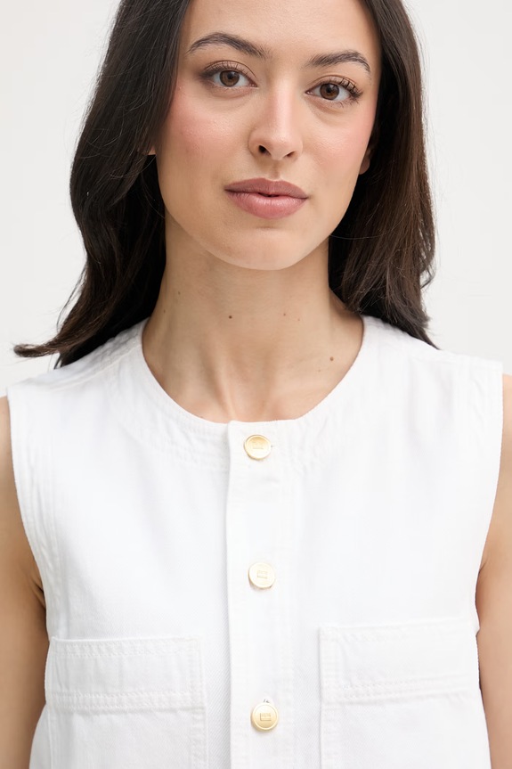 Tommy Hilfiger letné šaty bavlnené biela WW0WW48584