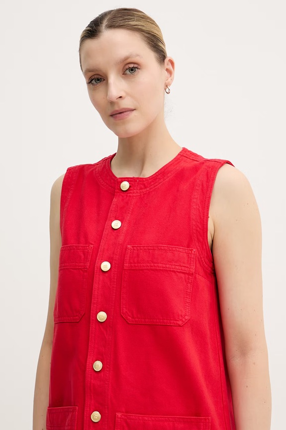 Tommy Hilfiger letné šaty bavlnené červená WW0WW48584