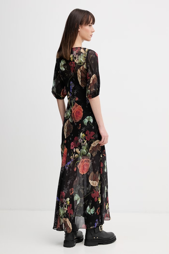 Ρούχα Φόρεμα με προσθήκη μεταξιού AllSaints TIWA W013DE μαύρο