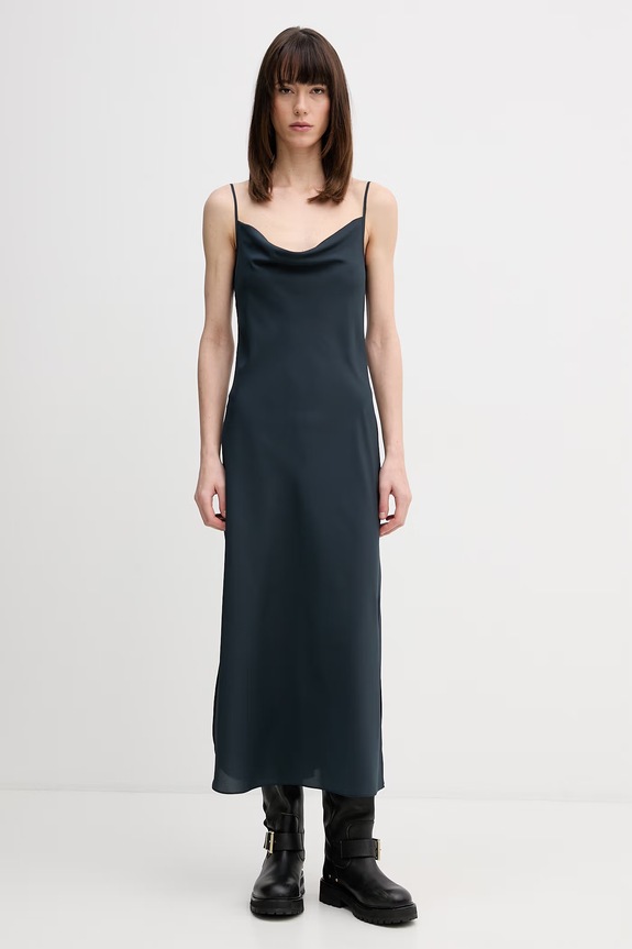 AllSaints sukienka HADLEY z elastanem granatowy W039DZ