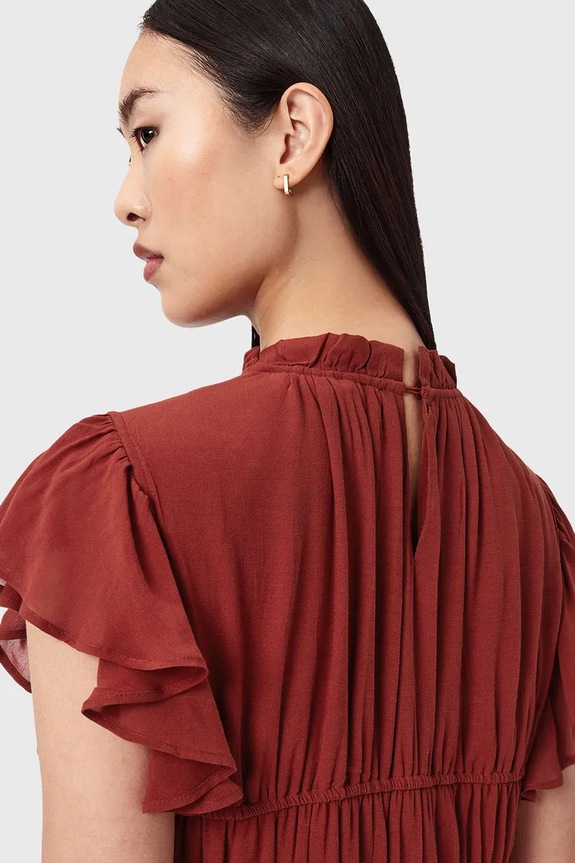Ρούχα Φόρεμα AllSaints SHAELA W059DE κόκκινο