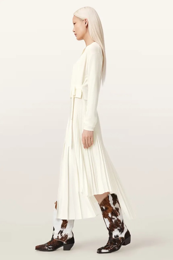 AllSaints sukienka i kardigan LUCILLE biały W215DE