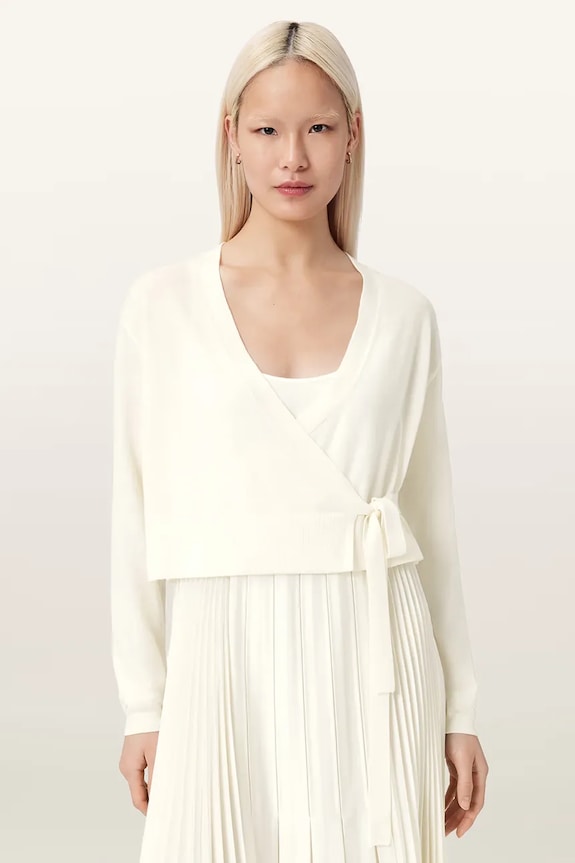 AllSaints sukienka i kardigan LUCILLE W215DE biały